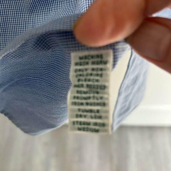 Lauren By Ralph Lauren Blue/White Button Down VTG 17 36/37 - Picture 4 of 6